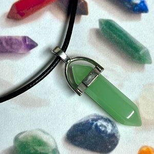 $9 Healing Crystal Gemstone Necklace Pendant Bullet Head Energy Meditation.